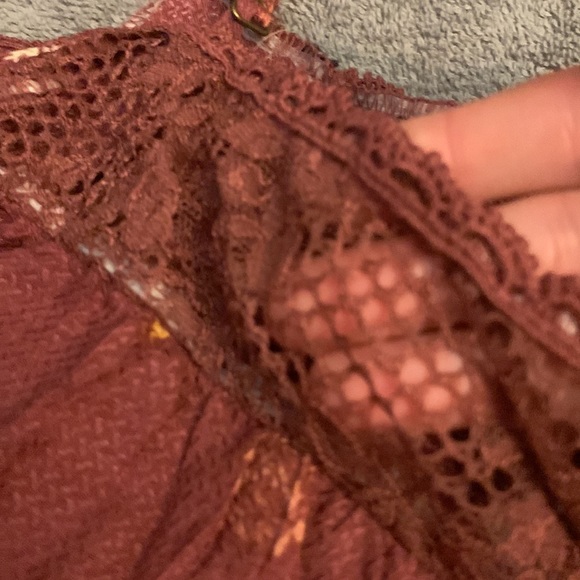 Pink/Purple floral non-shoulder top with long sleeves - Picture 4 of 5